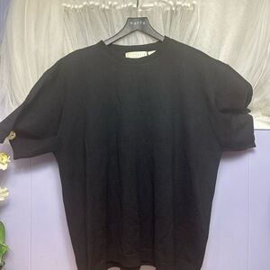 Vintage black wool basic shirt top